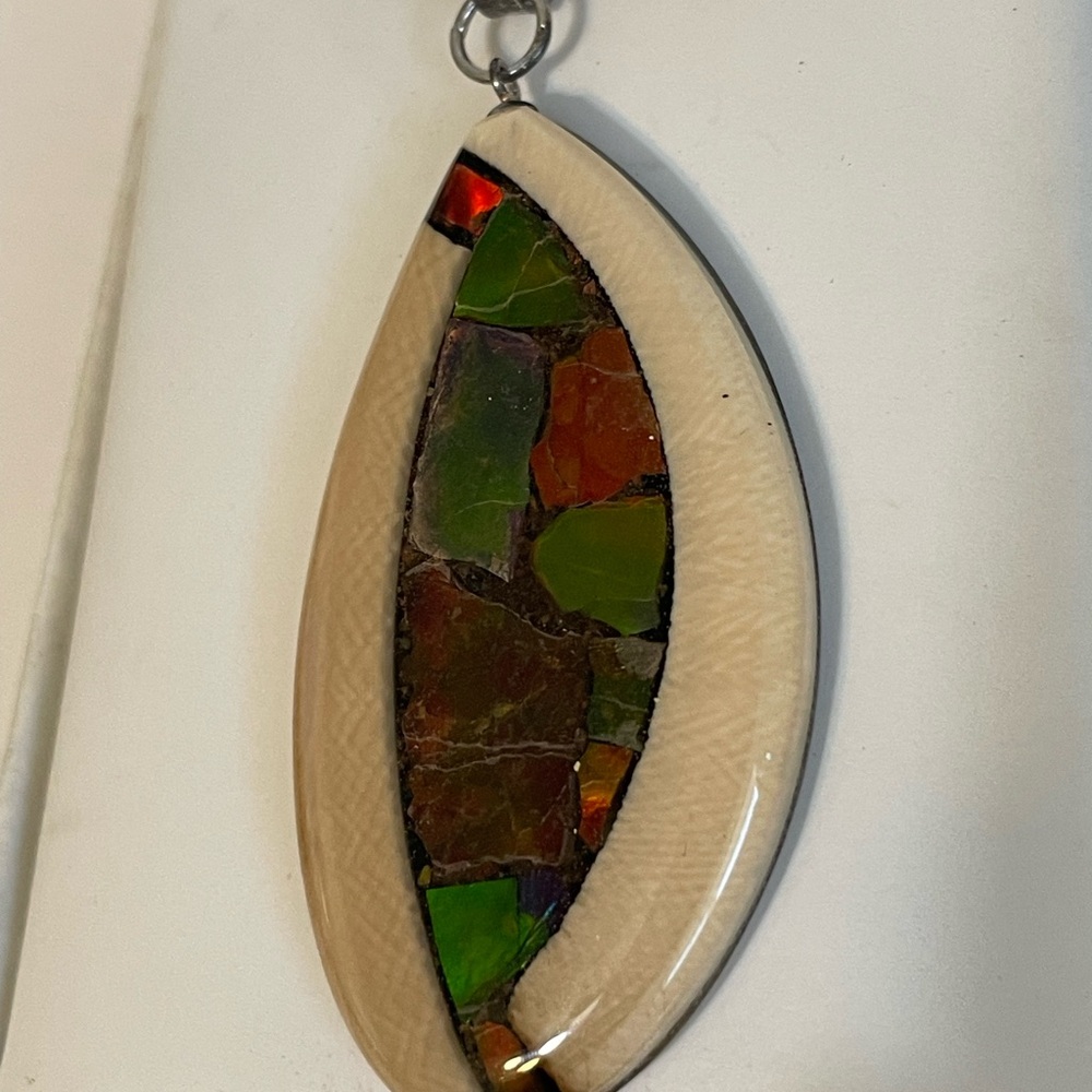 Teardrop Necklace with Mosaic Design